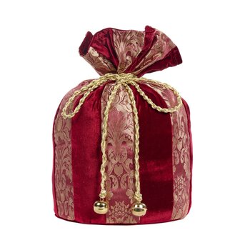 giftbag brocante rood velours met goud