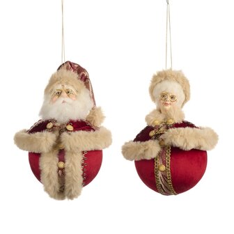 mr. &amp; mrs Santa als ornament op de kerstbal