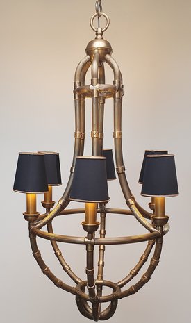 Hanglamp vintage brons messing antiek afwerking incl. zwarte klemkapjes - Toro Design - Exclusief interieur Maastricht